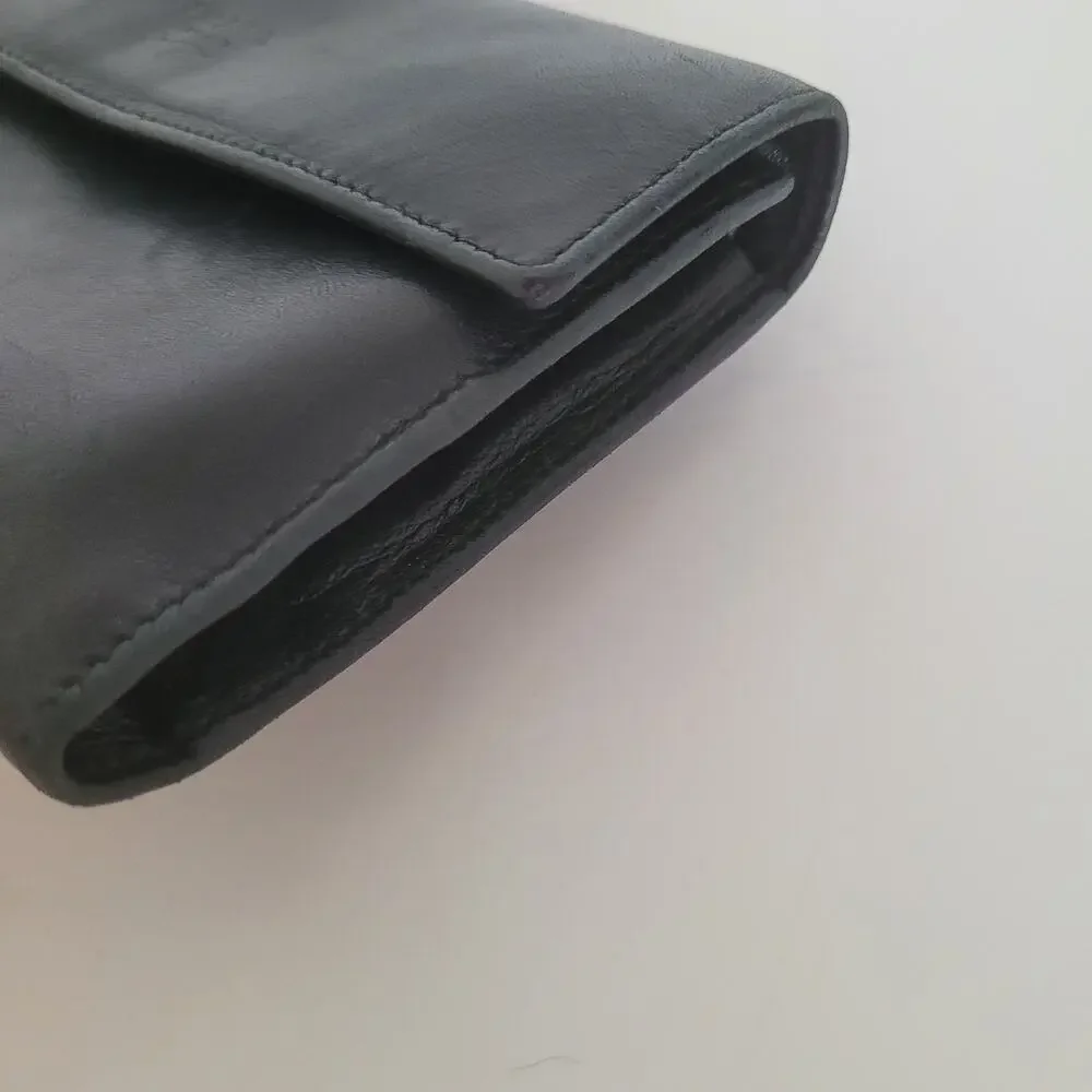 PRADA Portafogilo Donna Nero‎ Black Nappa Leather Wallet Large Envelope Medium